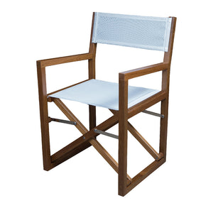 Whitecap Directors Chair w/White Batyline Fabric - Teak OutdoorUp