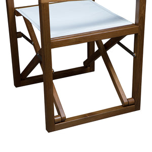 Whitecap Directors Chair w/White Batyline Fabric - Teak OutdoorUp