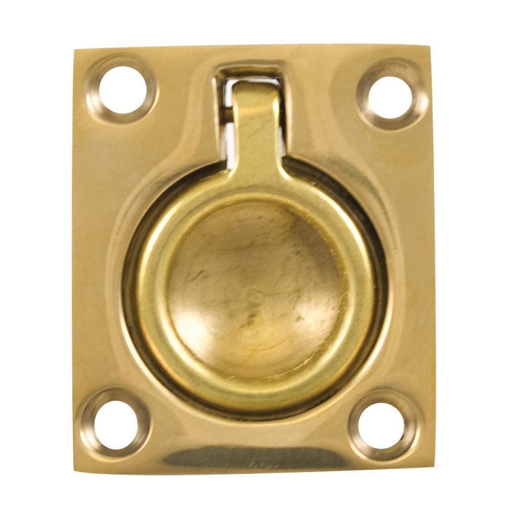 Whitecap Flush Pull Ring - Polished Brass - 1-1/2" x 1-3/4" OutdoorUp