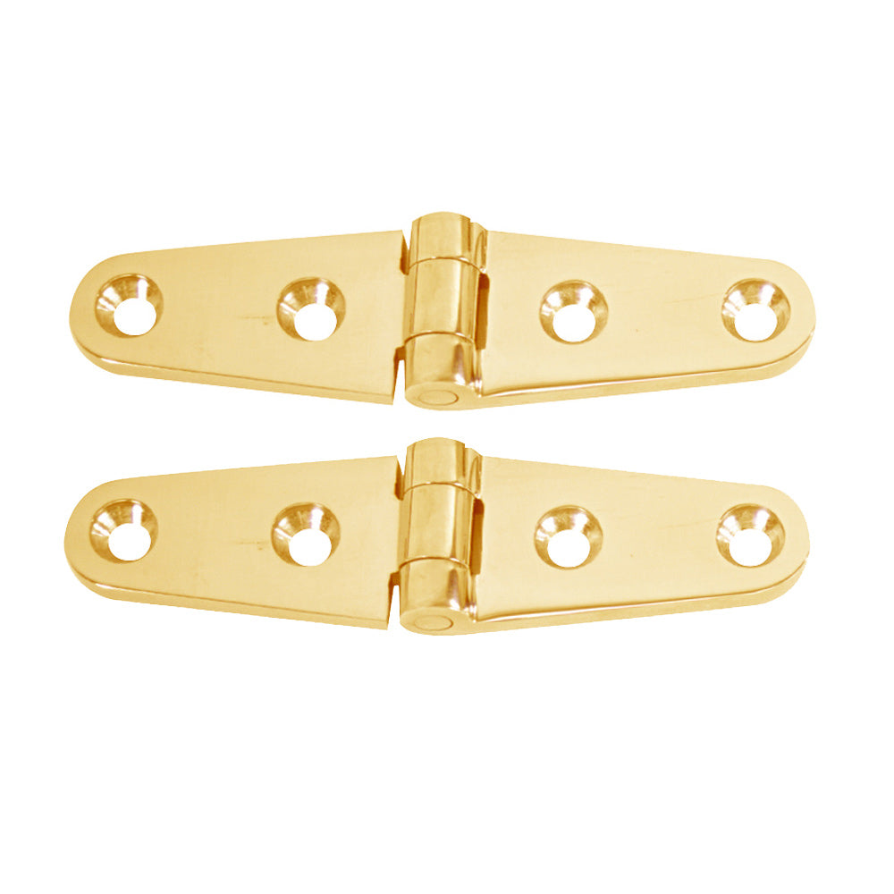 Whitecap Strap Hinge - Polished Brass - 4" x 1" - Pair OutdoorUp