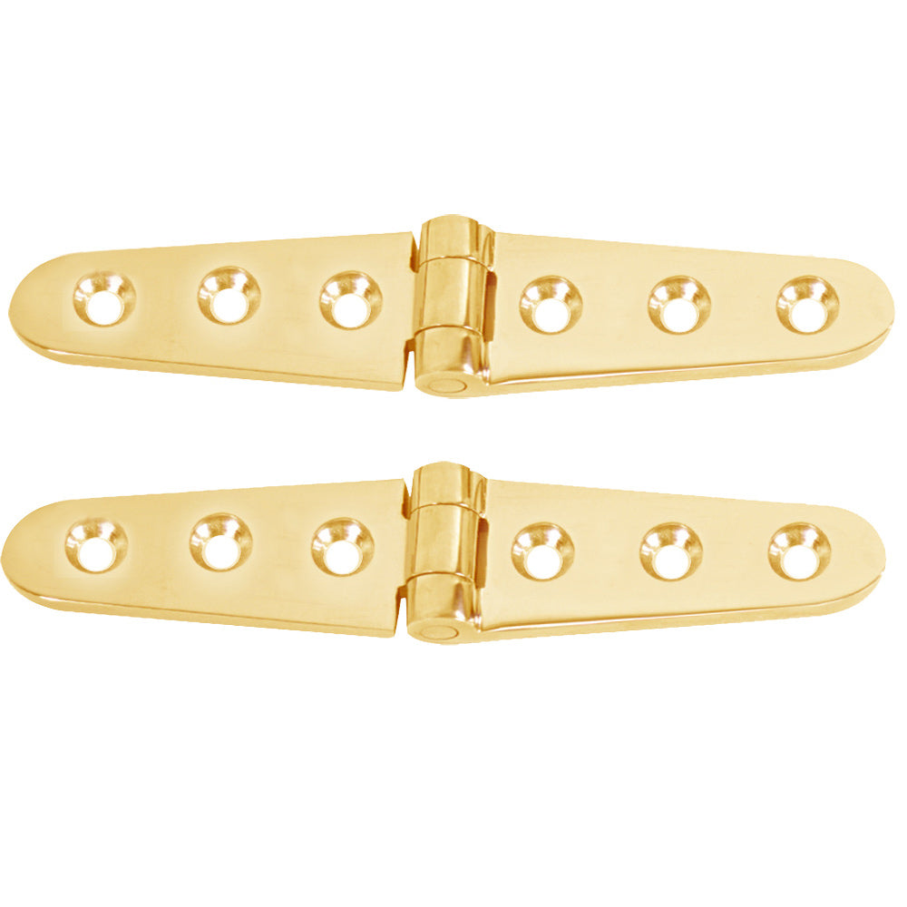 Whitecap Strap Hinge - Polished Brass - 6" x 1-1/8" - Pair OutdoorUp