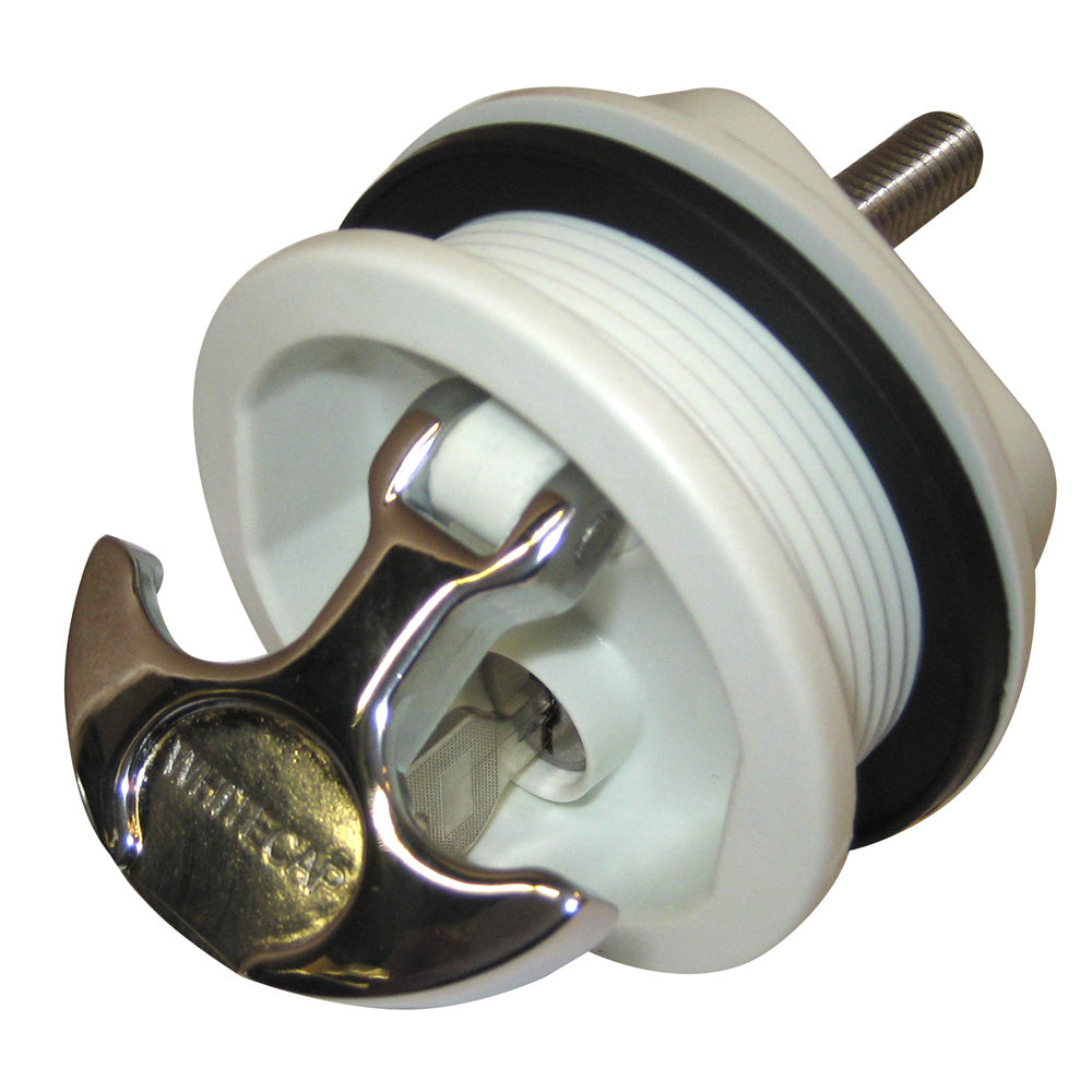 Whitecap T-Handle Latch - Chrome Plated Zamac/White Nylon - Locking - Freshwater Use Only OutdoorUp