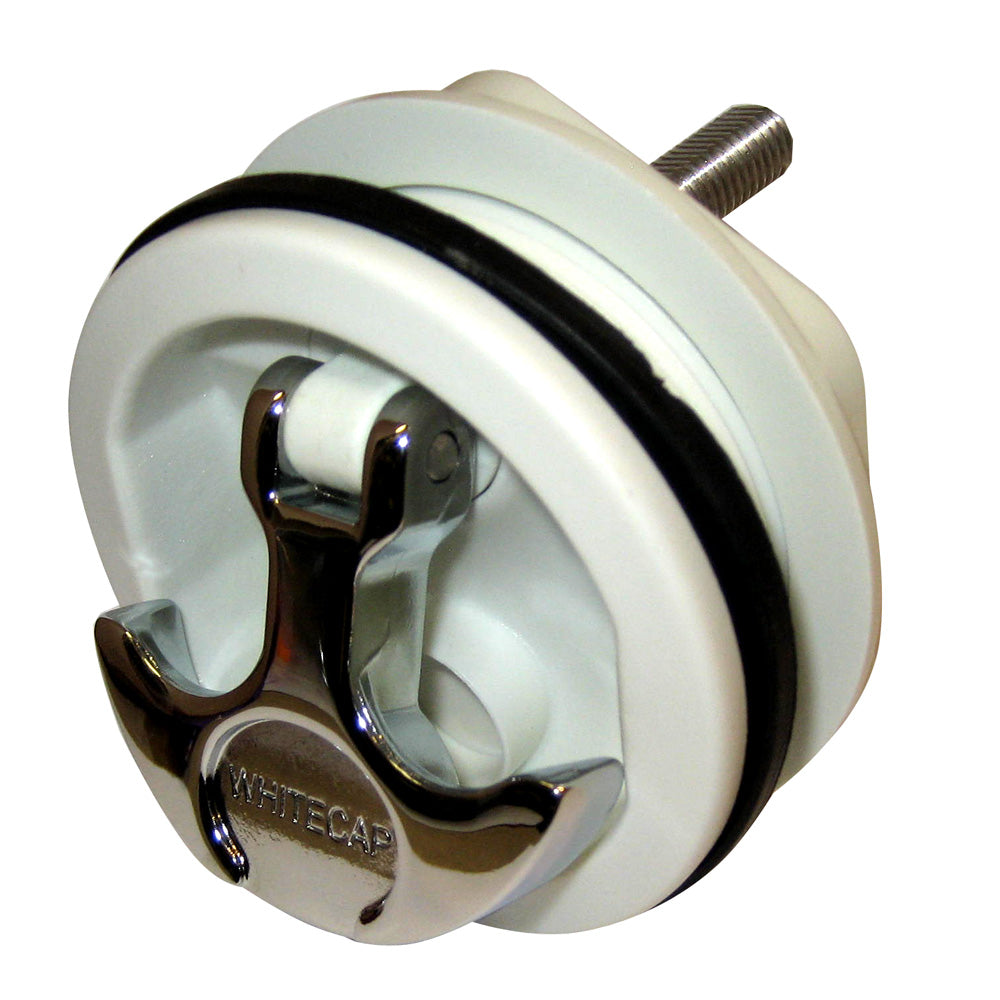 Whitecap T-Handle Latch - Chrome Plated Zamac/White Nylon - No Lock - Freshwater Use Only OutdoorUp