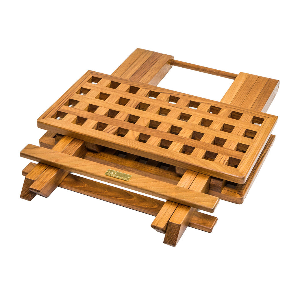 Whitecap Teak Grate Top Fold-Away Table OutdoorUp