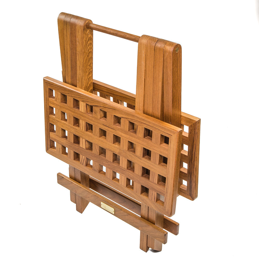Whitecap Teak Grate Top Fold-Away Table OutdoorUp
