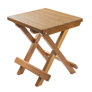 Whitecap Teak Grooved Top Fold-Away Table/Stool OutdoorUp