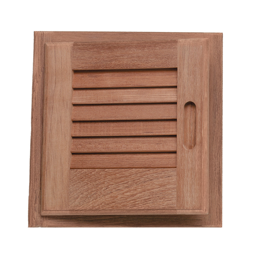 Whitecap Teak Louvered Door & Frame - Left Hand - 12" x 12" OutdoorUp