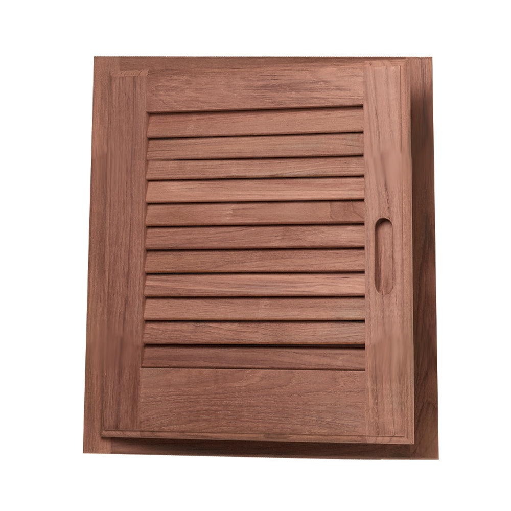 Whitecap Teak Louvered Door & Frame - Left Hand - 15" x 15" OutdoorUp