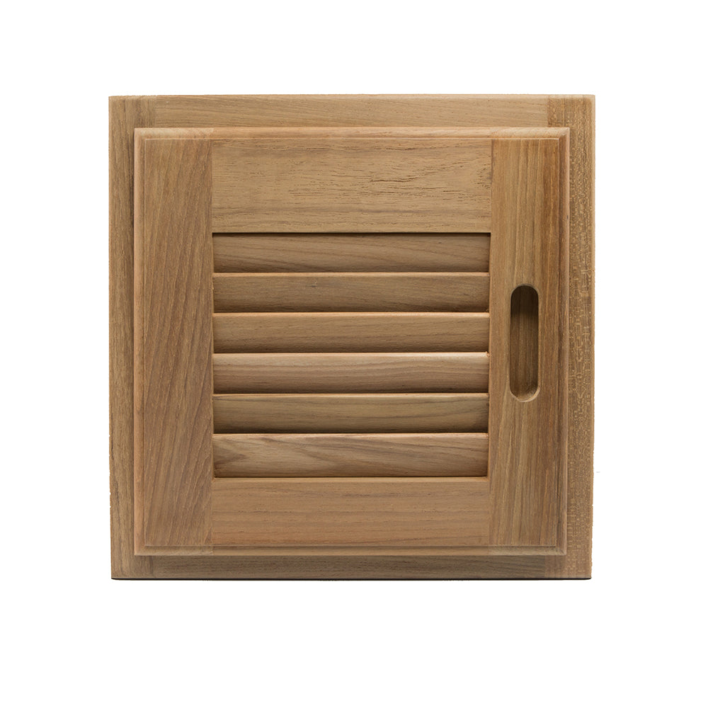 Whitecap Teak Louvered Door & Frame - Right Hand - 12" x 12" OutdoorUp