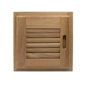 Whitecap Teak Louvered Door & Frame - Right Hand - 12" x 12" OutdoorUp