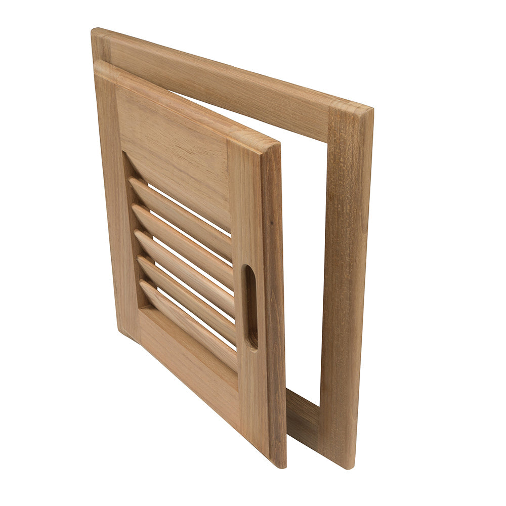 Whitecap Teak Louvered Door & Frame - Right Hand - 12" x 12" OutdoorUp