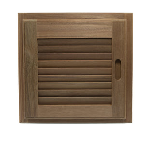 Whitecap Teak Louvered Door & Frame - Right Hand - 15" x 15" OutdoorUp