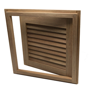 Whitecap Teak Louvered Door & Frame - Right Hand - 15" x 15" OutdoorUp