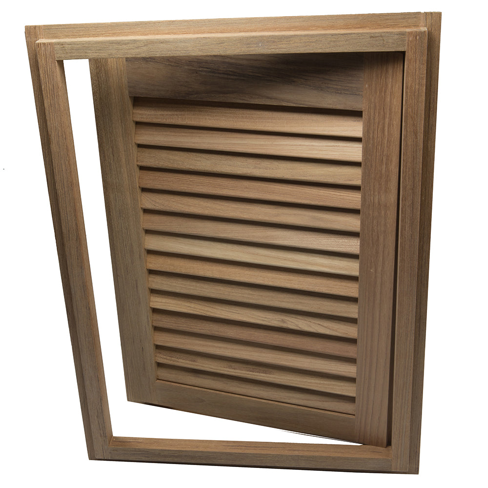 Whitecap Teak Louvered Door & Frame - Right Hand - 15" x 20" OutdoorUp