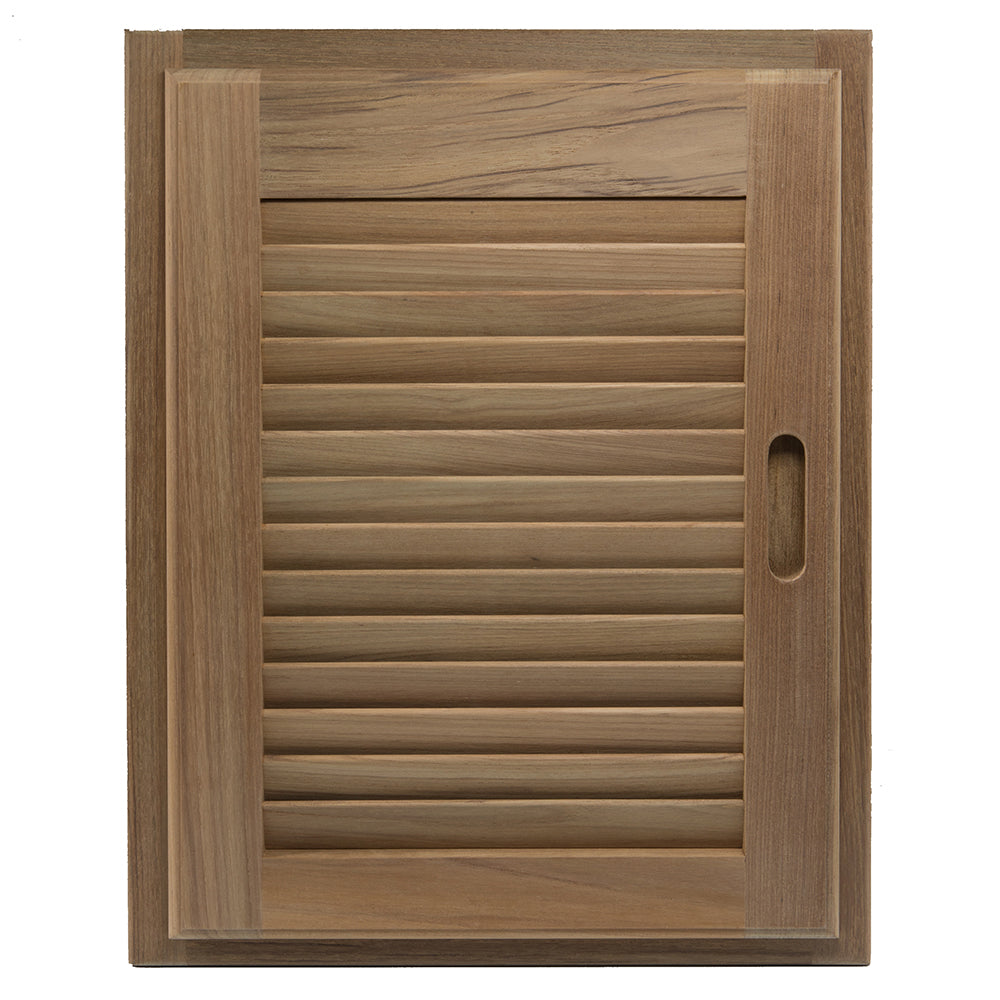 Whitecap Teak Louvered Door & Frame - Right Hand - 15" x 20" OutdoorUp