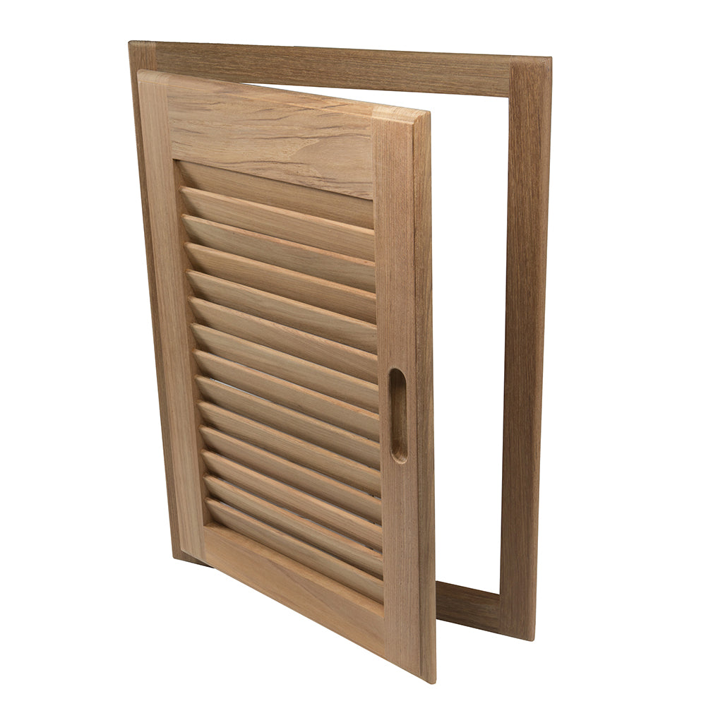 Whitecap Teak Louvered Door & Frame - Right Hand - 15" x 20" OutdoorUp