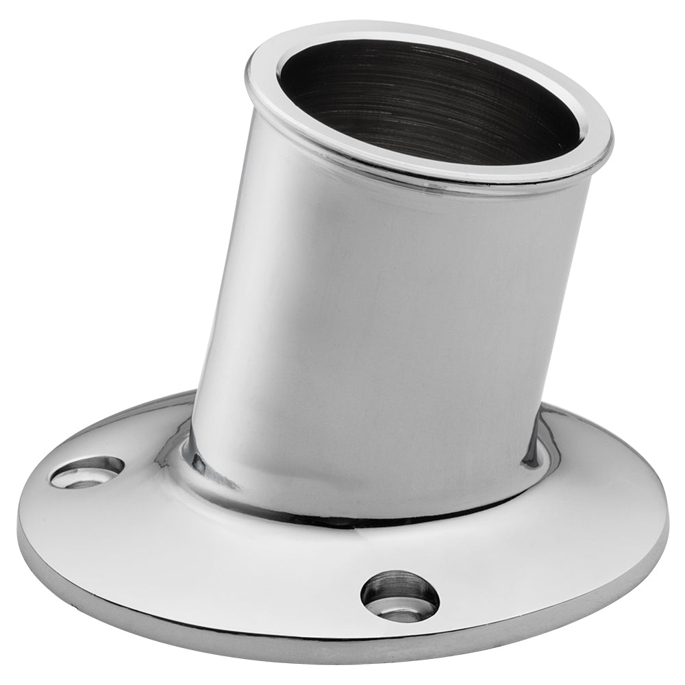 Whitecap Top-Mounted Flag Pole Socket - CP/Brass - 1-1/4" ID OutdoorUp