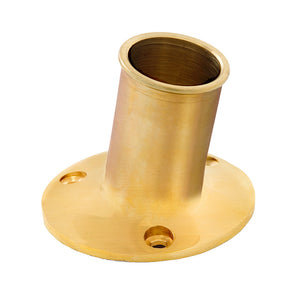 Whitecap Top-Mounted Flag Pole Socket Polished Brass - 1" ID OutdoorUp