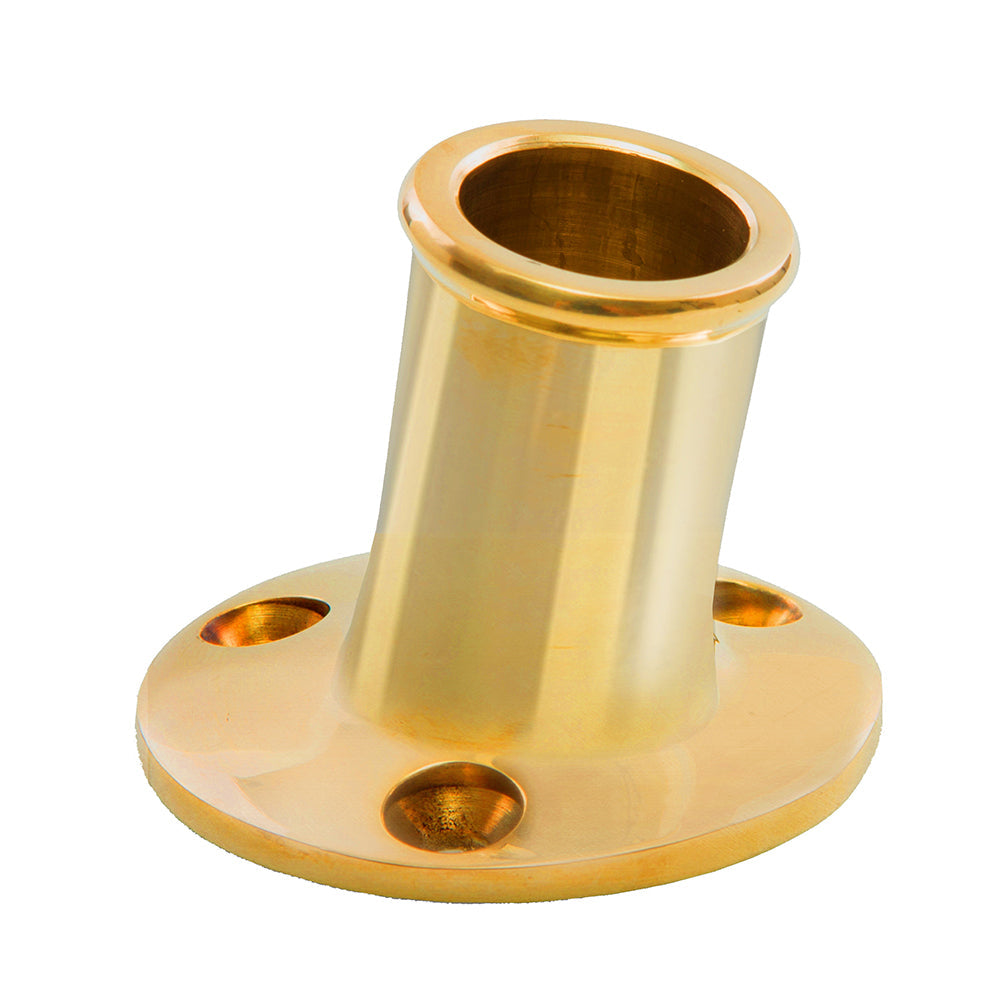 Whitecap Top-Mounted Flag Pole Socket Polished Brass - 3/4" ID OutdoorUp