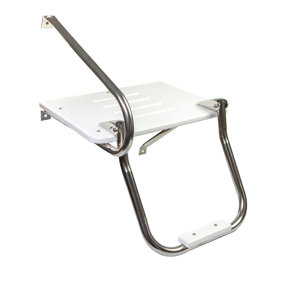 Whitecap White Poly Swim Platform w/Ladder f/Outboard Motors OutdoorUp