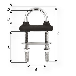 Wichard Black Watertight U-Bolt - 10mm Diameter - 25/64" - 110mm Length - 4-21/64" OutdoorUp