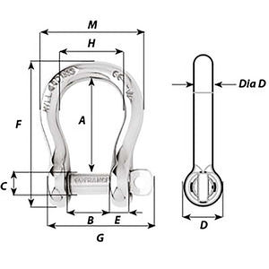 Wichard Captive Pin Bow Shackle - Diameter 4mm - 5/32" OutdoorUp