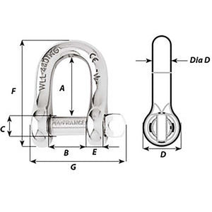 Wichard Captive Pin D Shackle - Diameter 10mm - 13/32" OutdoorUp