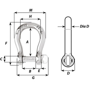 Wichard Not Self-Locking Bow Shackle - 16mm Diameter - 5/8" OutdoorUp