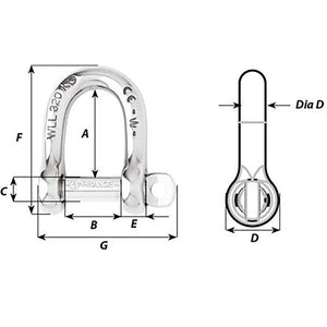 Wichard Not Self-Locking D Shackle - 14mm Diameter - 9/16" OutdoorUp