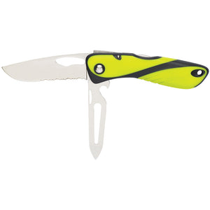 Wichard Offshore Knife - Serrated Blade - Shackler/Spike - Fluorescent OutdoorUp