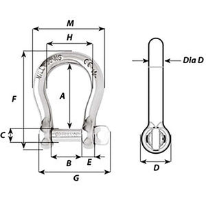 Wichard Self-Locking Bow Shackle - Diameter 10mm - 13/32" OutdoorUp