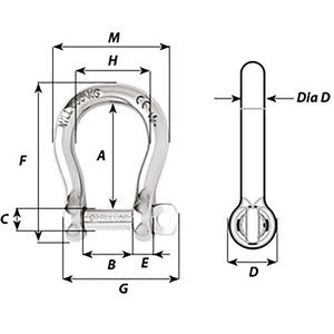 Wichard Self-Locking Bow Shackle - Diameter 12mm - 15/32" OutdoorUp