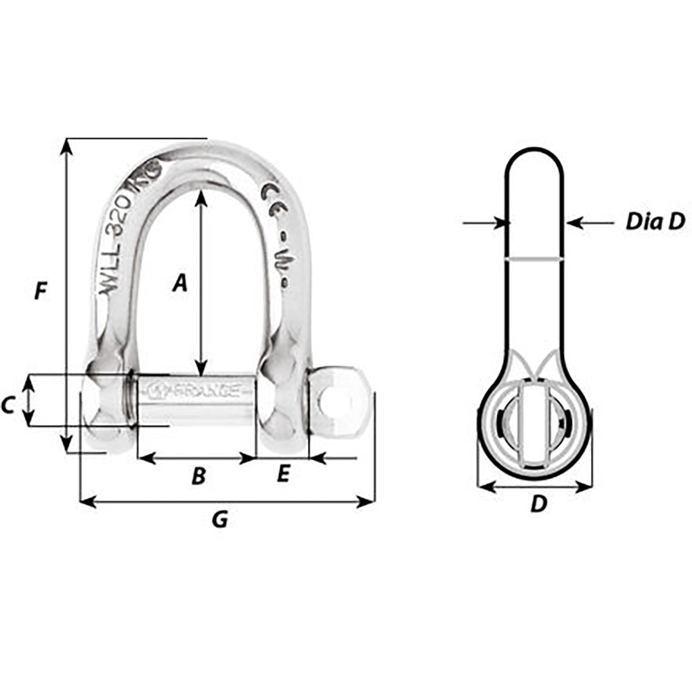 Wichard Self-Locking D Shackle - 12mm Diameter - 15/32" OutdoorUp