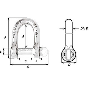 Wichard Self-Locking D Shackle - Diameter 10mm - 13/32" OutdoorUp