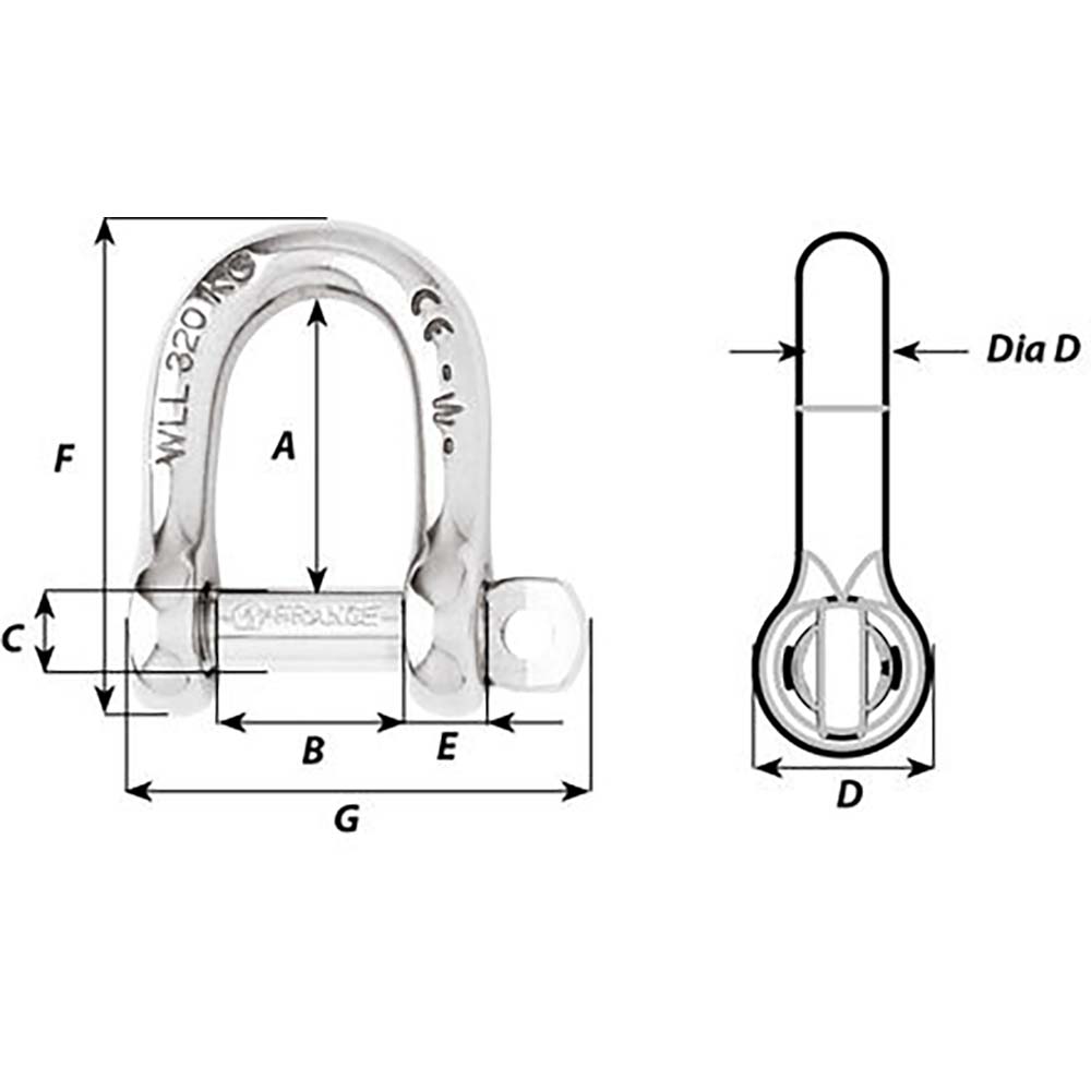 Wichard Self-Locking D Shackle - Diameter 5mm - 3/16" OutdoorUp
