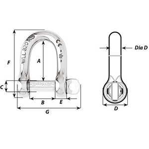 Wichard Self-Locking D Shackle - Diameter 6mm - 1/4" OutdoorUp