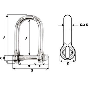 Wichard Self-Locking Large Shackle - Diameter 5mm - 3/16" OutdoorUp