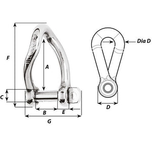 Wichard Self-Locking Twisted Shackle - 10mm Diameter - 13/32" OutdoorUp