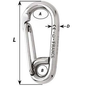 Wichard Symmetric Carbine Hook - Length 60mm - 1/4" OutdoorUp