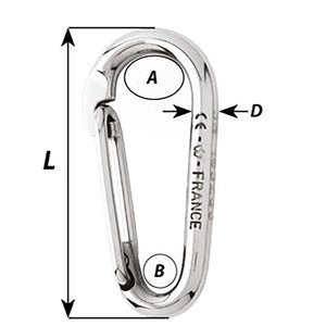 Wichard Symmetric Carbine Hook Without Eye - Length 100mm - 13/32" OutdoorUp