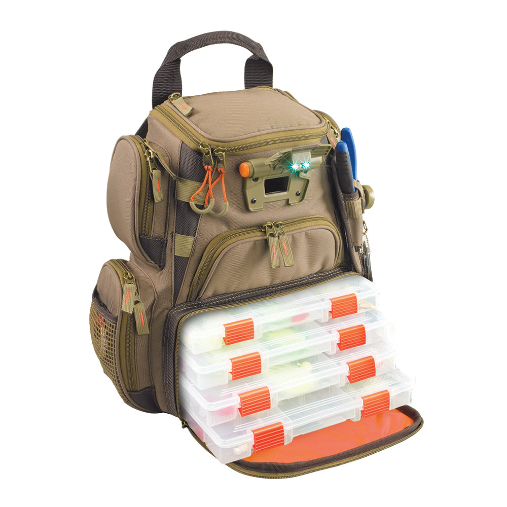 Wild River RECON Lighted Compact Tackle Backpack w/4 PT3500 Trays OutdoorUp