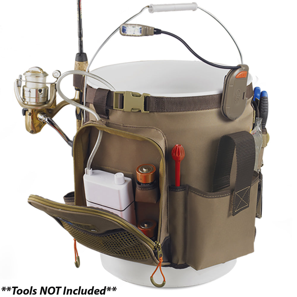 Wild River RIGGER 5 Gallon Bucket Organizer w/Light, Plier Holder & Retractable Lanyard OutdoorUp